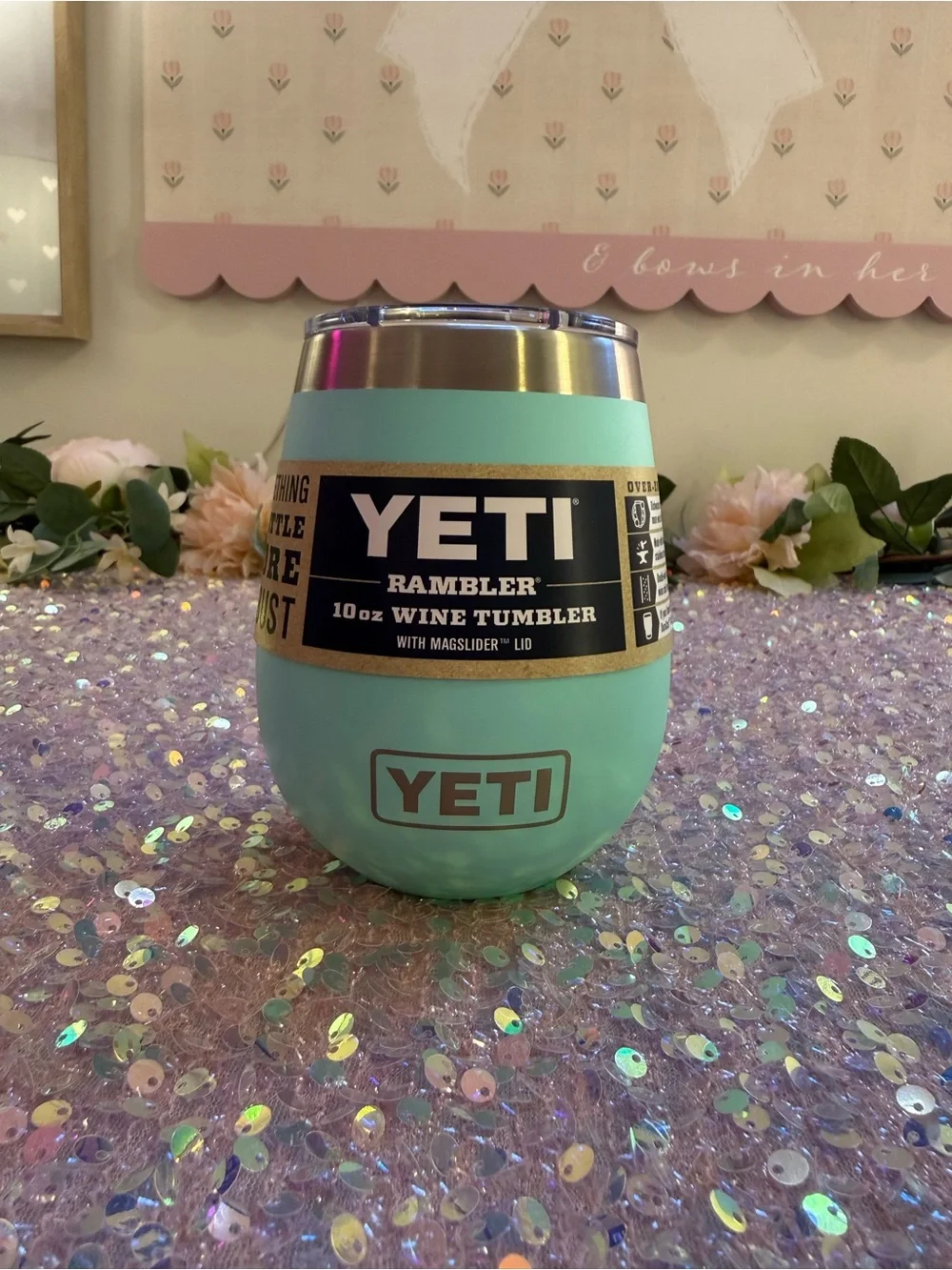 NWT YETI Rambler 10 oz Wine Tumbler in ‘Seafoam’